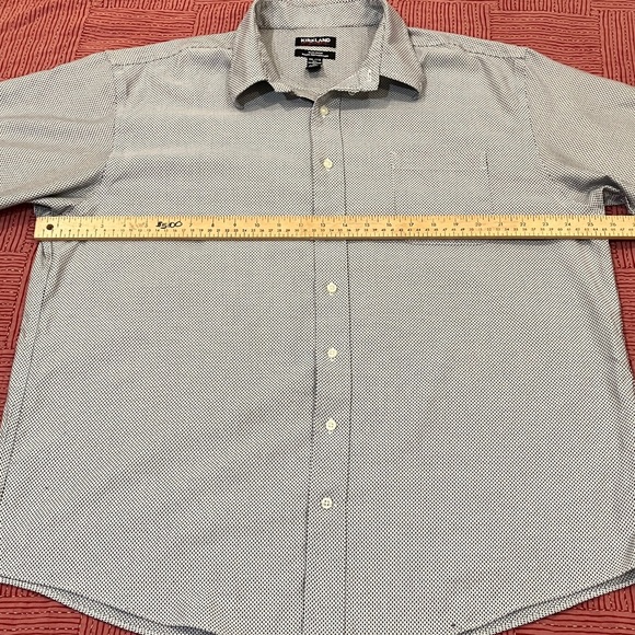 Kirkland Signature men’s XXL Non-Iron short sleeve Shirt - Black / White pattern - Picture 3 of 12